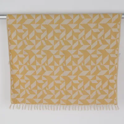 Plaid (Geel, Wit) Katoen, Polyester