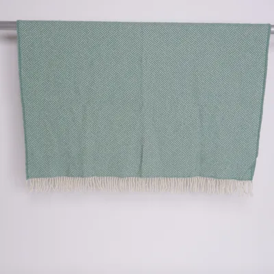 Pläd (Grön, Vit) från Klippan Ull