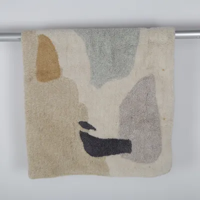 Ryatæppe (Grå, Beige, Hvid) fra H&M Home Bomuld, Uld