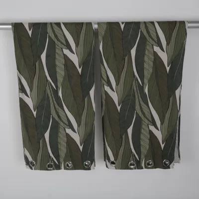 Øjenlågsgardin (Grøn, Beige)