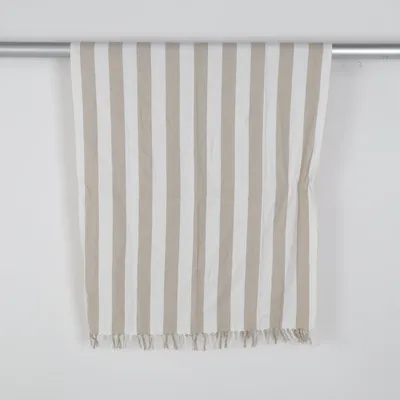 Strandhandduk (Beige, Vit) från Vinga Återvunnen bomull, Återvunnen polyester