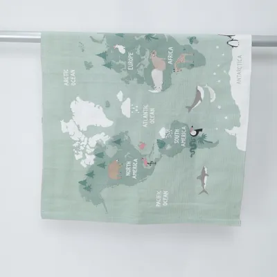 Bathroom mat (White, Turquoise) from H&M Home Cotton