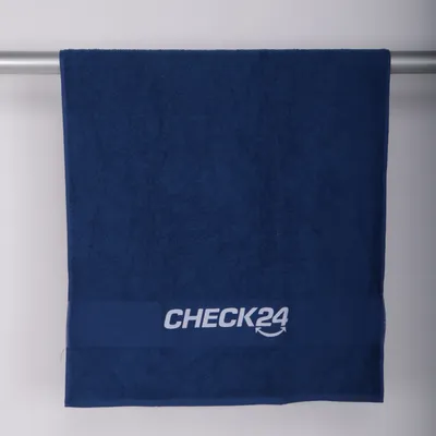 Bath towel (Blue) from Check 24 Cotton