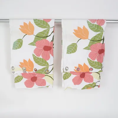 Öljettgardin (Vit, Flerfärgad) från Jotex Bomull