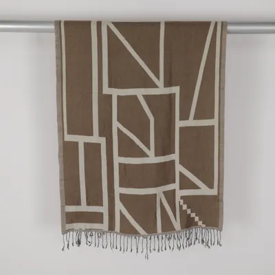 Wolldecke (Beige, Braun)