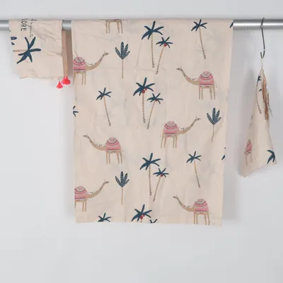 Bäddset (Beige, Flerfärgad) från H&M Home Ekologisk bomull