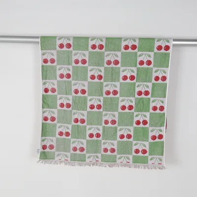 Badlakan (Grön, Röd, Vit) Bomull