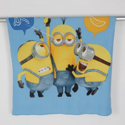 Filt (Blå, Vit, Gul) från Minions Polyester