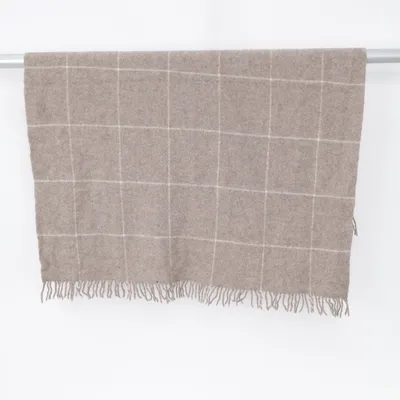 Pläd (Beige, Vit) från Nina Royal Ull