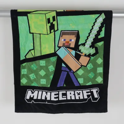 Bath towel (Black, Green, Multicolored) from Minecraft Cotton