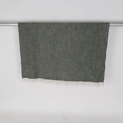 Plaid (Grøn, Hvid) fra Hemtex Uld