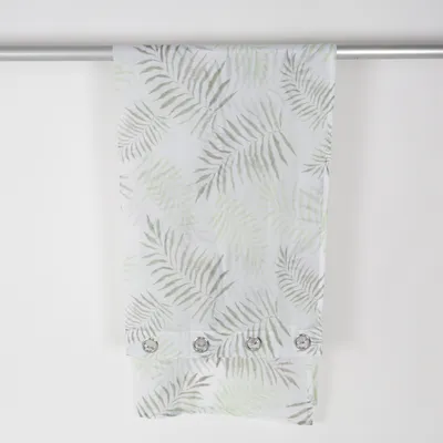 Eyelet curtain (White, Green) from My Home Polyester
