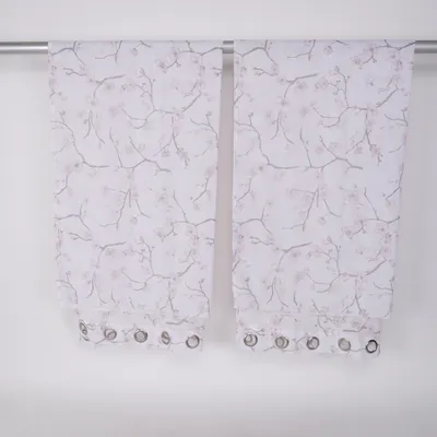 Eyelet curtain (White, Multicolored) Polyester