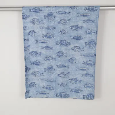Shower curtain (Blue, White) from IKEA Polyester
