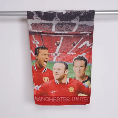 Handduk (Röd, Flerfärgad) från Manchester United Bomull