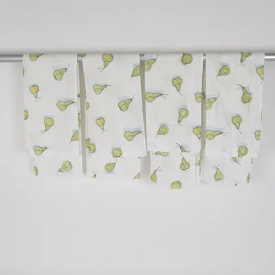 Rod pocket curtain (White, Green) from Jotex