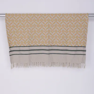 Filt (Beige, Gul, Flerfärgad) från Bloomingville Bomull, Polyester