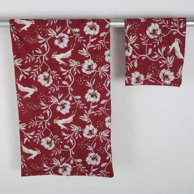 Sengesæt (Hvid, Rød) fra H&M Home Bomuld