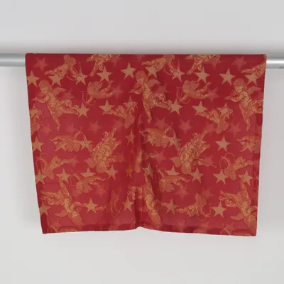 Tablecloth (Red, Brown) from Sander Polyester, Viscose