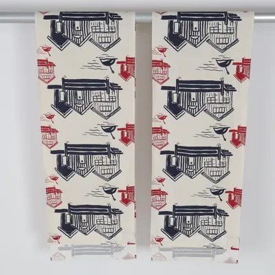 Rod pocket curtain (White, Blue, Red) from Almedahls