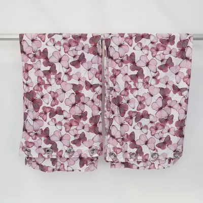 Øjenlågsgardin (Pink, Hvid) fra Jotex Bomuld