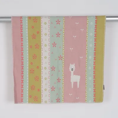 Blanket (Pink, Green, White, Red) from David Fussenegger Cotton