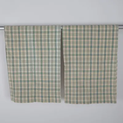 Rideau passe tringle (Beige, Vert)