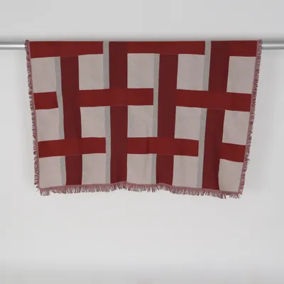 Plaid (Rood, Beige) van H&M Home Katoen, Polyester