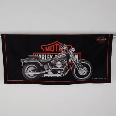 Bath towel (Black, Red, Multicolored) from Harley Davidson Cotton