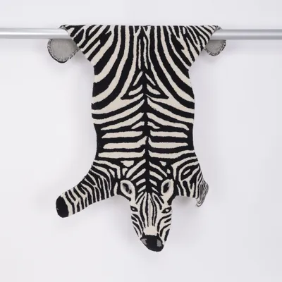 Short pile rug (Black, White) from Care & Fair Cotton, Wool