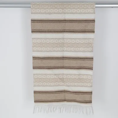 Rag rug (Beige, White, Brown)