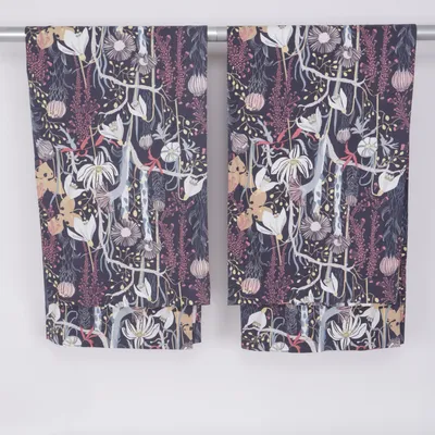 Rod pocket curtain (Purple, Multicolored) from Hemtex Cotton