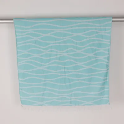 Strandhandduk (Blå, Vit) från Artdeco Återvunnen bomull, Återvunnen polyester