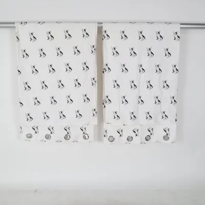 Öljettgardin (Vit, Svart) från Ellos Home Bomull