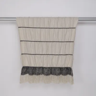 Rag rug (Beige, Gray) from Mangoon Acrylic, Polyester, Wool