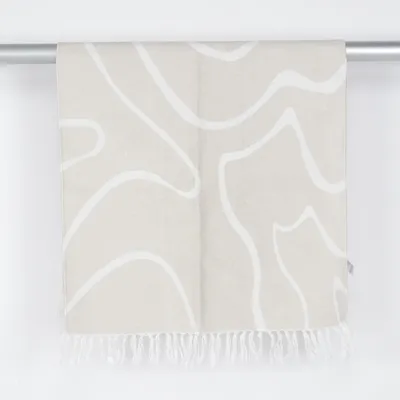 Kortluggad matta (Beige, Vit) från H&M Home Bomull