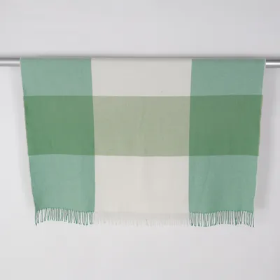Tæpppe (Grøn, Hvid) fra H&M Home Polyester, Uld