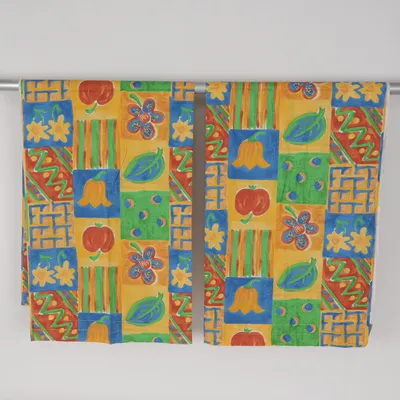 Rod pocket curtain (Blue, Yellow, Green) Cotton