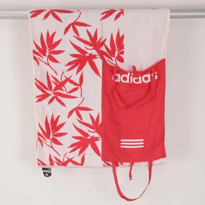 Handdoek (Rood, Wit) van Adidas Katoen