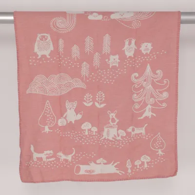 Babyfilt (Rosa, Vit) från Klippan