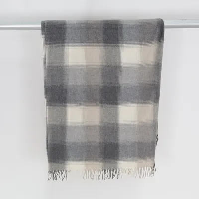 Plaid (Grijs, Wit) van M&S Wol