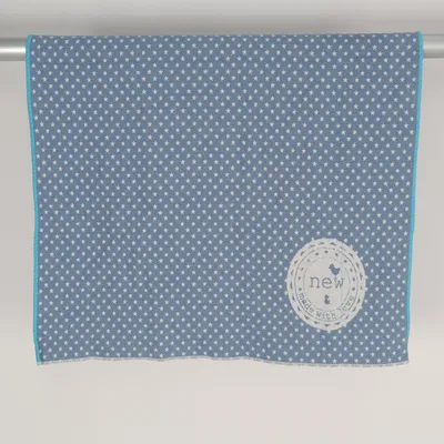 Baby blanket (Blue, White) from David Fussenegger Cotton, Elastane, Polyamide, Viscose