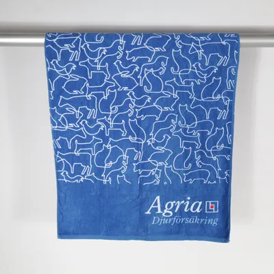 Badetuch (Blau, Weiß) von Agria Djurförsäkring Baumwolle