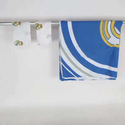 Sengesæt (Blå, Hvid, Grå) fra Real Madrid Bomuld, Polyester