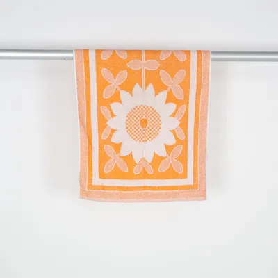 Badehåndklæde (Orange, Hvid)