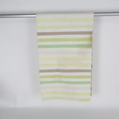 Fladvævet tæppe (Grøn, Hvid, Beige) fra Linum Bomuld