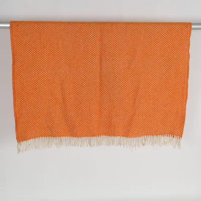 Pläd (Orange, Vit) från Klippan Ull