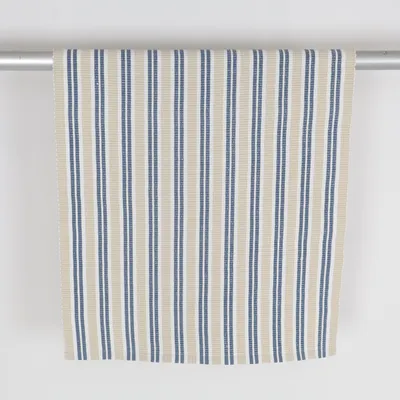 Woven rug (Blue, Beige, White) from Linum Cotton