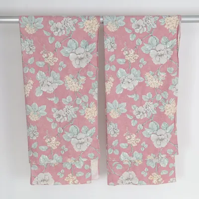 Gordijn aan roede (Roze, Meerkleurig) van Kraft