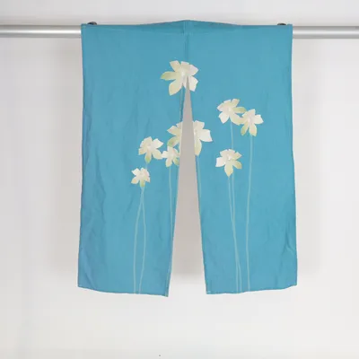 Gordijn aan roede (Blauw, Geel, Wit)
